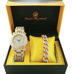 Cuban Link Bracelet Gold Watch Diamond AP BustDown